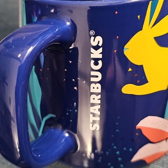 Starbucks Easter Spring 2021 Blue Bunny Ceramic Coffee Mug 14 Oz - Picture 2 of 11